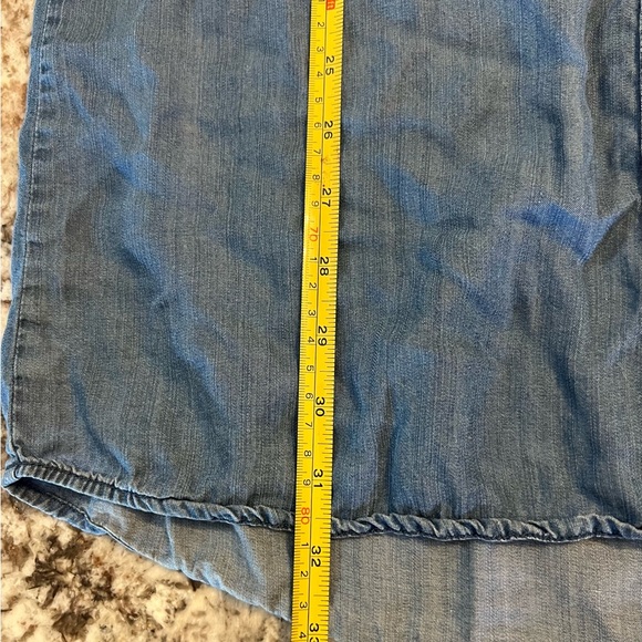 S Given Kale Women's Lyocell Shirt Dress Blue Sleeveless Summer Fall Denim Raw H - Picture 3 of 11